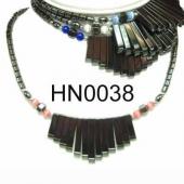 Colored Opal Beads Hematite Teeths Pendant Beads Stone Chain Choker Fashion Women Necklace